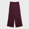 Wide-Leg Plush Trousers with Trim Detail Wide-Leg Plush Trousers with Trim Detail