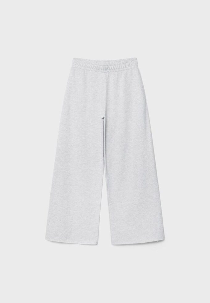 Wide-Leg Plush Trousers with Trim Detail Wide-Leg Plush Trousers with Trim Detail