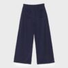 Wide-Leg Plush Trousers with Trim Detail Wide-Leg Plush Trousers with Trim Detail