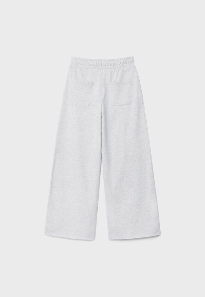 Wide-Leg Plush Trousers with Trim Detail Wide-Leg Plush Trousers with Trim Detail