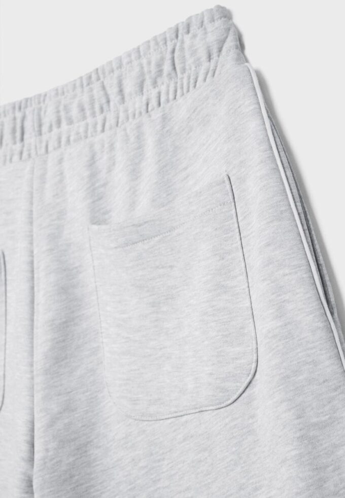 Wide-Leg Plush Trousers with Trim Detail Wide-Leg Plush Trousers with Trim Detail