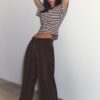 Wide-Leg Tailored Trousers with Darts Wide-Leg Tailored Trousers with Darts