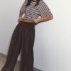 Wide-Leg Tailored Trousers with Darts Wide-Leg Tailored Trousers with Darts