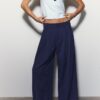 Wide-Leg Tailored Trousers with Darts Wide-Leg Tailored Trousers with Darts