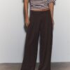 Wide-Leg Tailored Trousers with Darts Wide-Leg Tailored Trousers with Darts