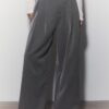 Wide-Leg Tailored Trousers with Darts Wide-Leg Tailored Trousers with Darts