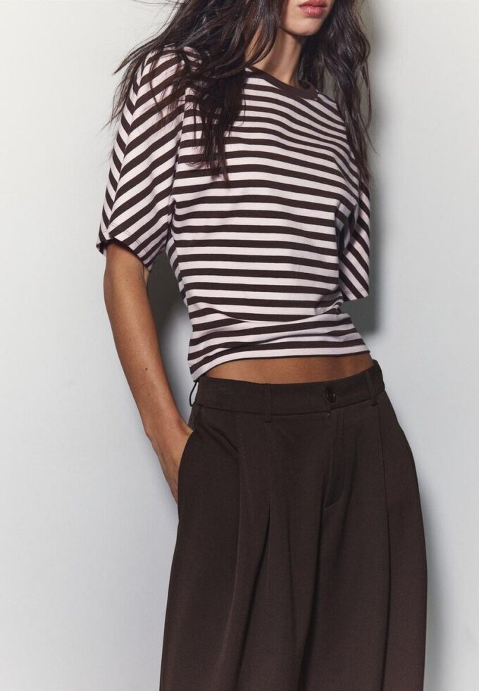 Wide-Leg Tailored Trousers with Darts Wide-Leg Tailored Trousers with Darts