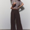 Wide-Leg Tailored Trousers with Darts Wide-Leg Tailored Trousers with Darts