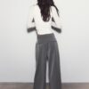 Wide-Leg Tailored Trousers with Darts Wide-Leg Tailored Trousers with Darts