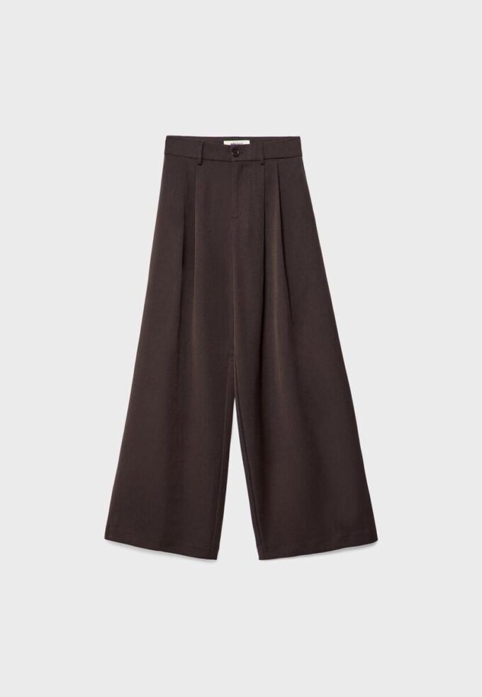 Wide-Leg Tailored Trousers with Darts Wide-Leg Tailored Trousers with Darts