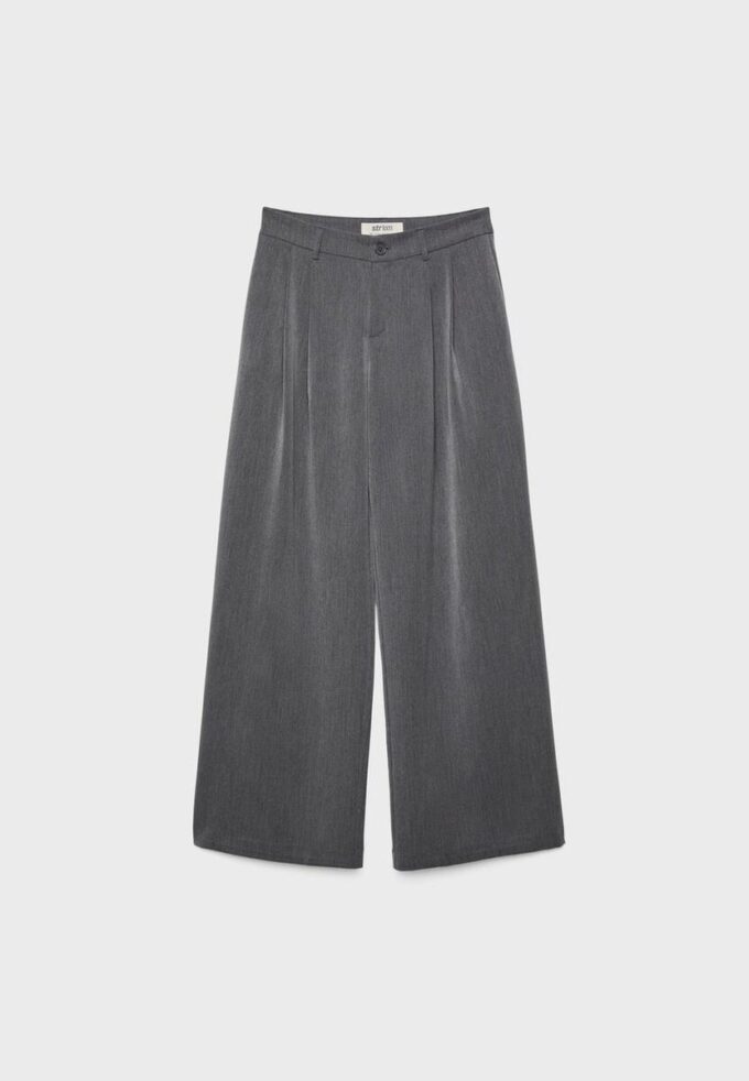 Wide-Leg Tailored Trousers with Darts Wide-Leg Tailored Trousers with Darts