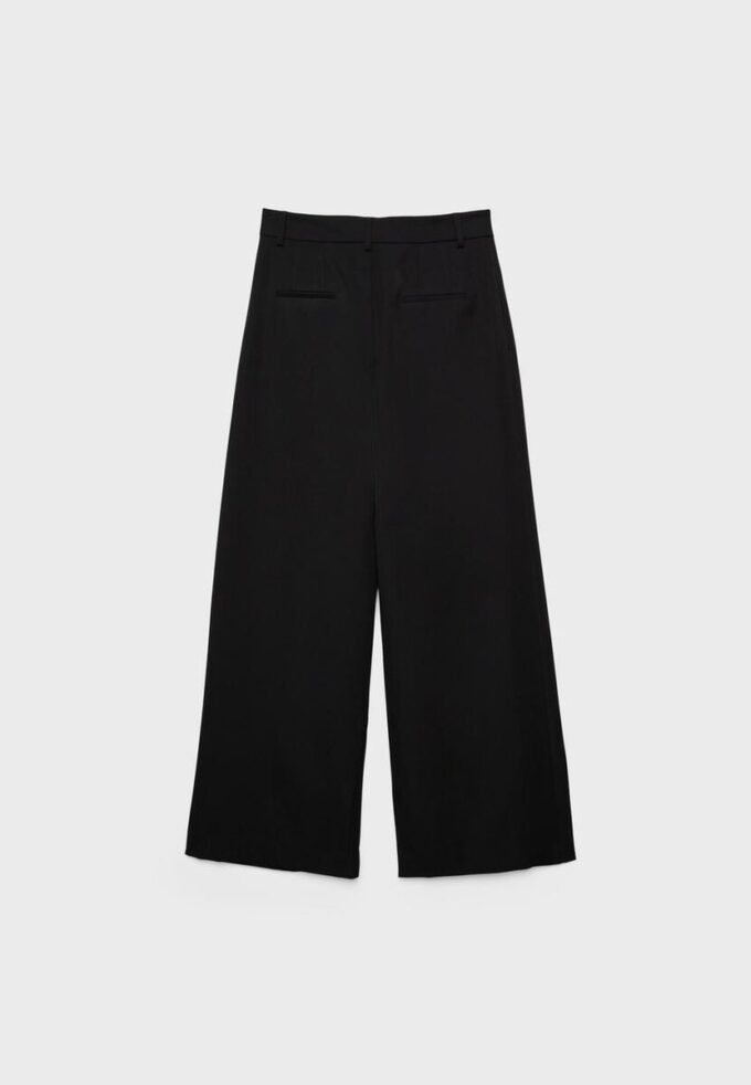 Wide-Leg Tailored Trousers with Darts Wide-Leg Tailored Trousers with Darts
