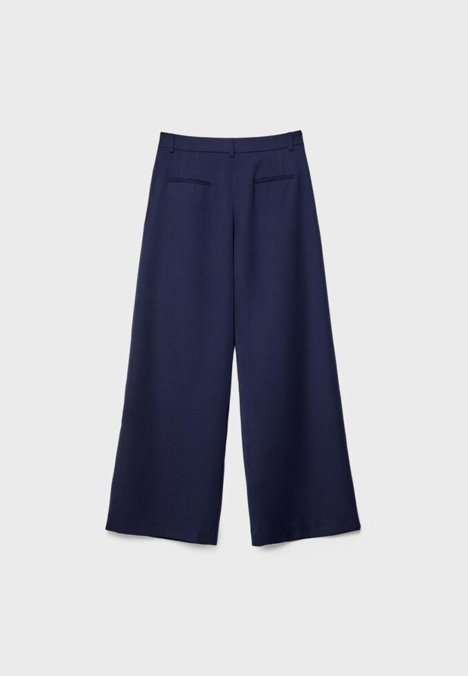 Wide-Leg Tailored Trousers with Darts Wide-Leg Tailored Trousers with Darts