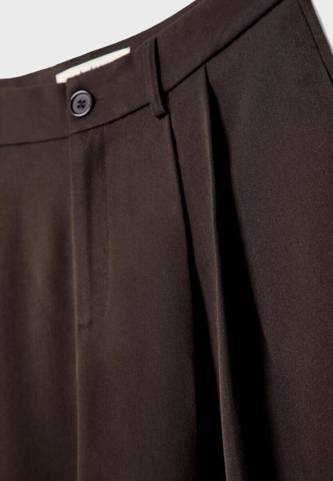 Wide-Leg Tailored Trousers with Darts Wide-Leg Tailored Trousers with Darts