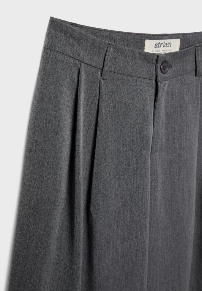 Wide-Leg Tailored Trousers with Darts Wide-Leg Tailored Trousers with Darts