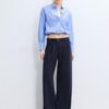 Wide-Leg Trousers with Buckle Detail Wide-Leg Trousers with Buckle Detail