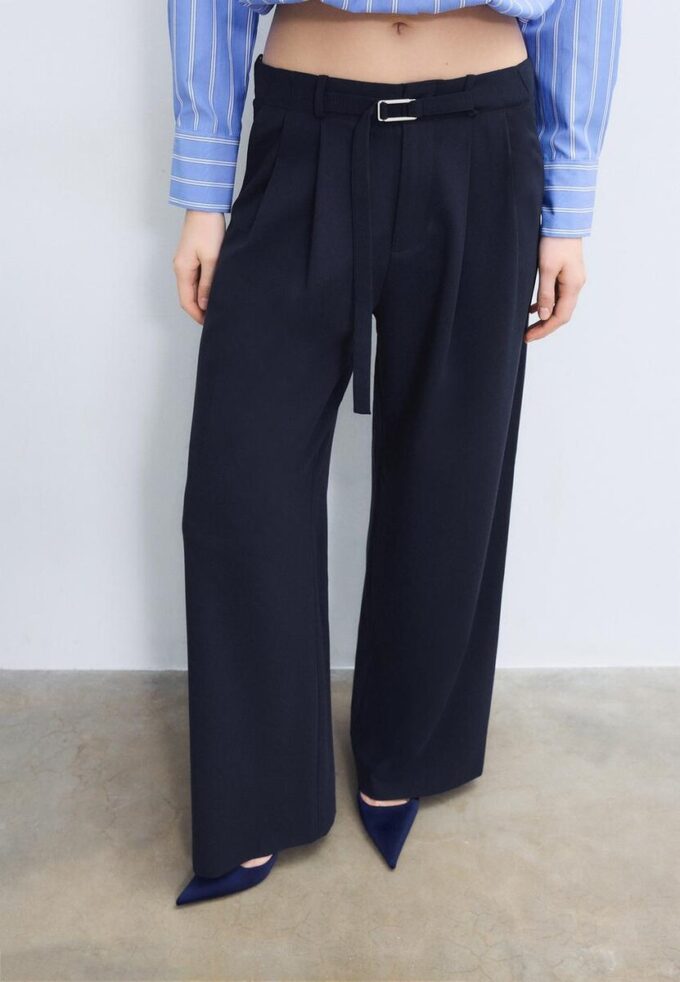 Wide-Leg Trousers with Buckle Detail Wide-Leg Trousers with Buckle Detail