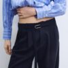 Wide-Leg Trousers with Buckle Detail Wide-Leg Trousers with Buckle Detail
