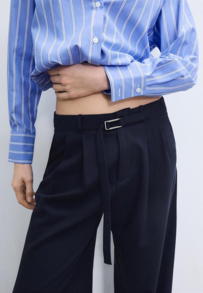 Wide-Leg Trousers with Buckle Detail Wide-Leg Trousers with Buckle Detail