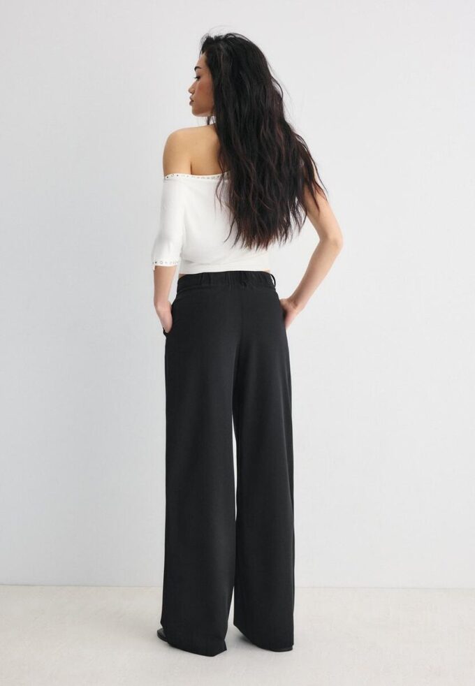 Wide-Leg Trousers with Buckle Detail Wide-Leg Trousers with Buckle Detail