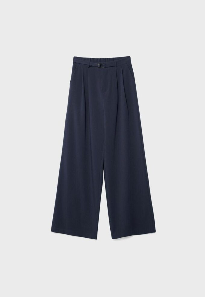 Wide-Leg Trousers with Buckle Detail Wide-Leg Trousers with Buckle Detail