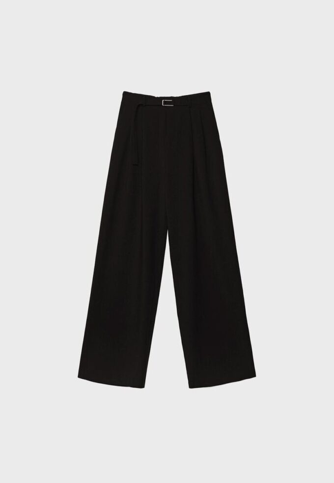 Wide-Leg Trousers with Buckle Detail Wide-Leg Trousers with Buckle Detail