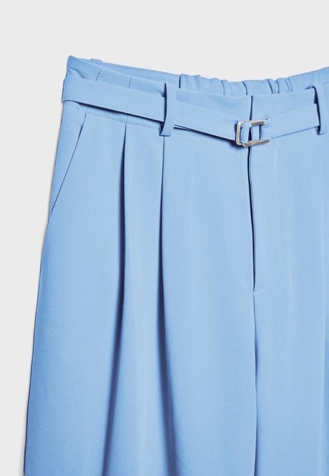Wide-Leg Trousers with Buckle Detail Wide-Leg Trousers with Buckle Detail
