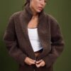 Zip-Up Faux Shearling Lined Jacket