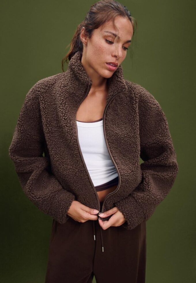 Zip-Up Faux Shearling Lined Jacket