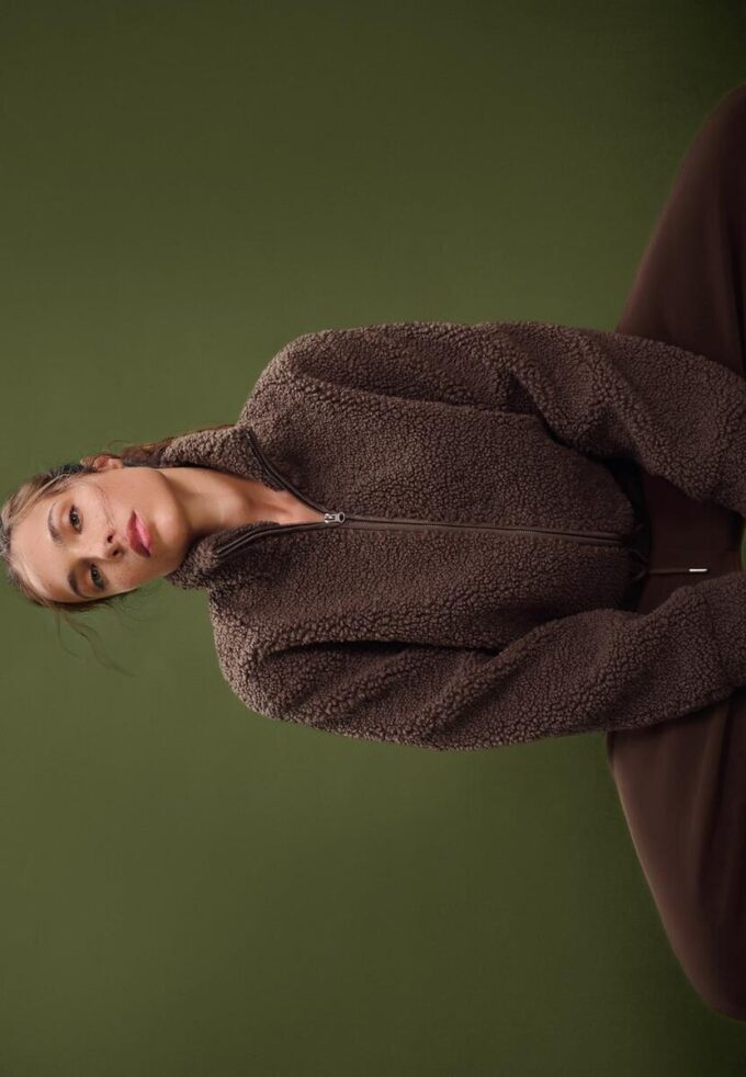 Zip-Up Faux Shearling Lined Jacket