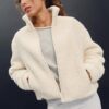 Zip-Up Faux Shearling Lined Jacket Zip-Up Faux Shearling Lined Jacket