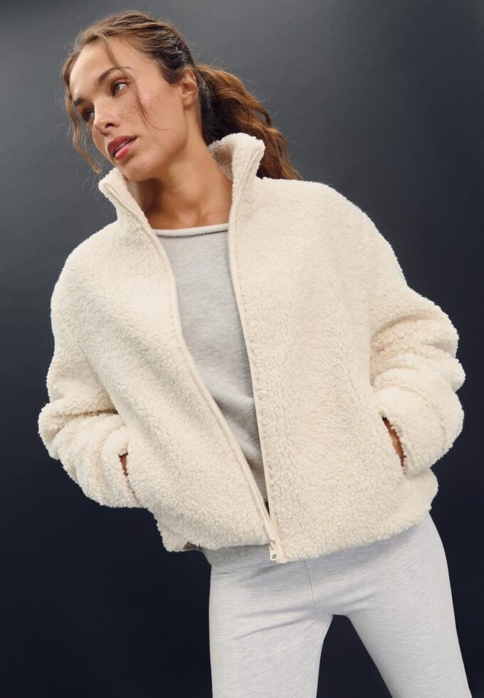 Zip-Up Faux Shearling Lined Jacket Zip-Up Faux Shearling Lined Jacket