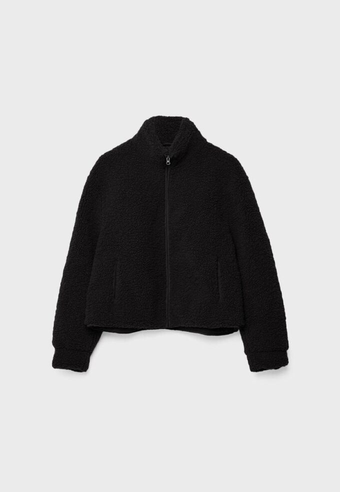 Zip-Up Faux Shearling Lined Jacket Zip-Up Faux Shearling Lined Jacket