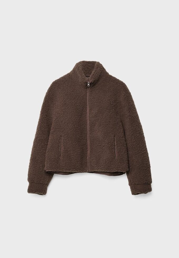Zip-Up Faux Shearling Lined Jacket