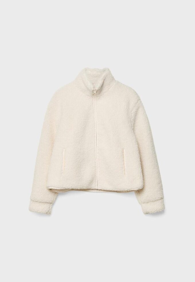 Zip-Up Faux Shearling Lined Jacket Zip-Up Faux Shearling Lined Jacket